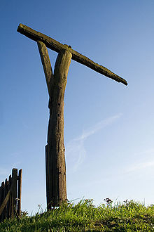 Reconstruction of a Gallows-Style Gibbet at Caxton Gibbet in Cambridgeshire, England