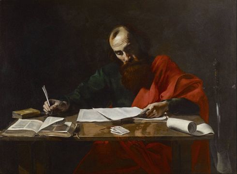 St. Paul Writing His Epistles probably by Valentin de Boulogne (1618-1620)