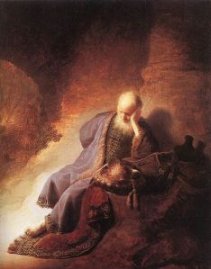 Jeremiah Lamenting the Destruction of Jerusalem by Rembrandt van Rijn 1630