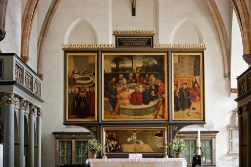 Lucas Cranach the Elder altarpiece in City Church of Wittenberg (1547)