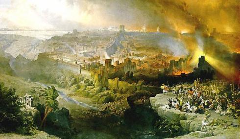 The Siege and Destruction of Jerusalem by Romans Under the Command of Titus, A.D. 70 by David Roberts 1850
