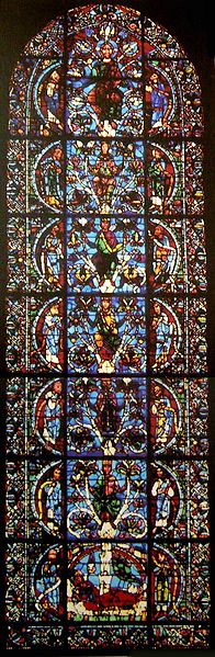 The Oldest know Jesse Tree Window from the Chartres Cathedral in France c. 1145