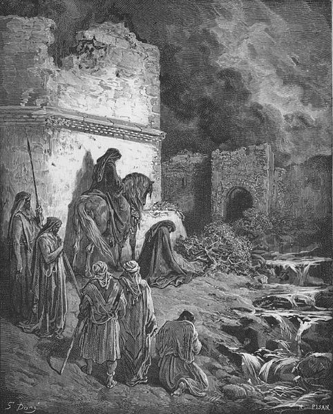 Nehemiah View the Ruins of jerusalem's Walls, Gustav Dore 1866