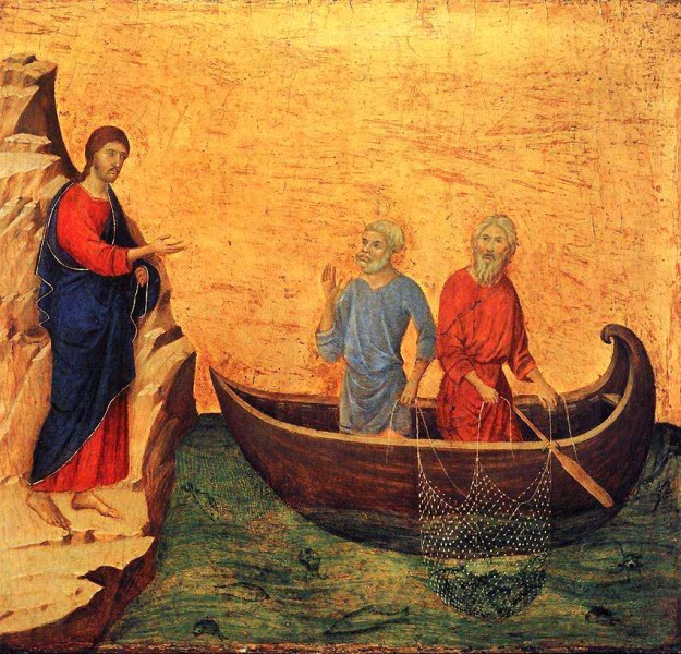 Calling of Peter and Andrew, Duccio di Buonisegna (1308-1311)