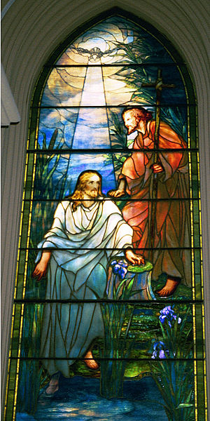 Louis Comfort Tiffany, The Baptism of Christ, Stained Glass Window at Brown Memorial Presbyterian Church, Baltimore