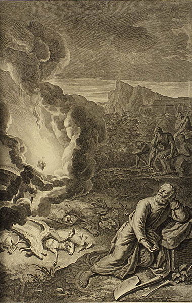 A Deep Sleep Came Upon Abraham and a Horror Siezed Him, as in Genesis 15: 12 from 1728 Figures de la Bible illustrated by Gerard Hoet (1648-1733)
