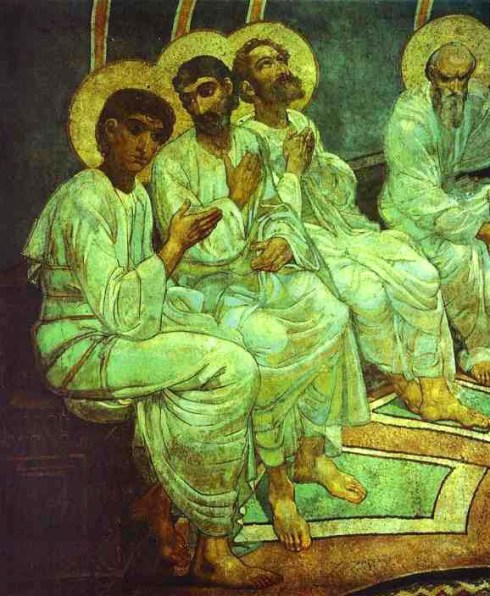 Mikhail Vrubel, Pentecost, (1884) Detail of Fresco in Church of St. Cyril, Kiev, Ukraine