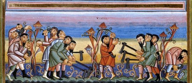 The Parable of the Workers in the Vineyard, Codex Aureus Epternacensis, 11th Century