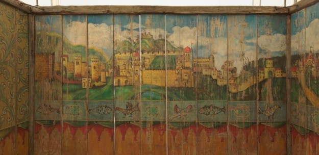 Painted Sukkah with a view of Jerusalem, Late 19th Century, Austria or South Germany