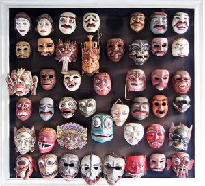 Various Balinese Topeng Masks, Photo by Gunawan Kartapranata shared under Creative Commons Attribution- Share Alike 3.0