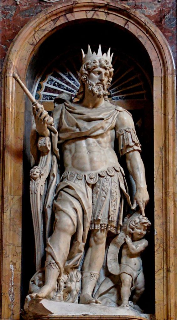Statue of David by Nicolar Cordier in the Borghese Chapel of the Basilica di Santa Maria Maggiore