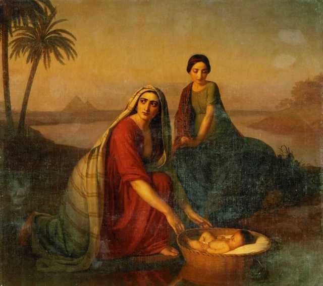 Alexey Tyranox, Moses Being Lowered into the Nile by His Mother (1839-1842)